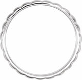 14K White Gold 6 mm Grooved Half Round Band Size 7