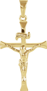 14K Yellow 24.5x16 mm Crucifix Pendant