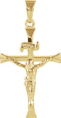 14K Yellow 24.5x16 mm Crucifix Pendant