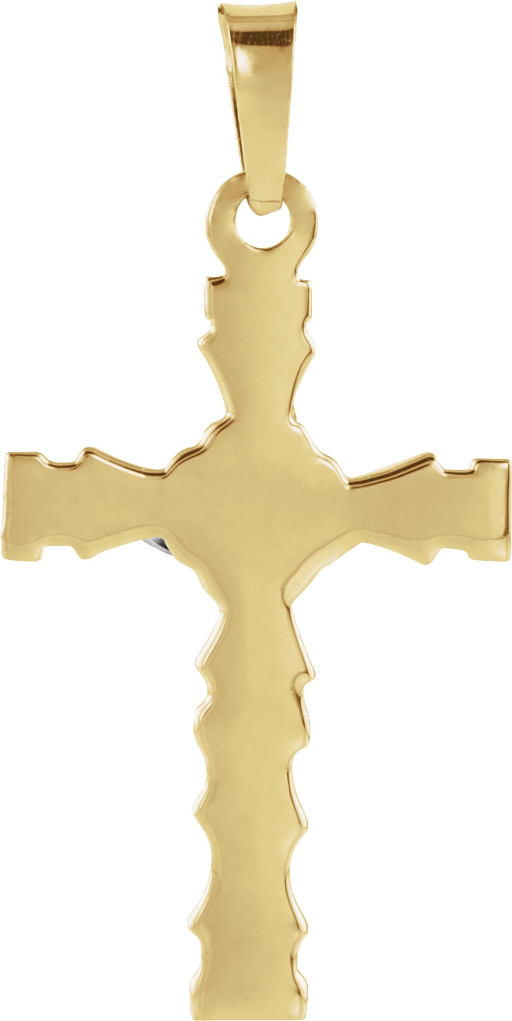 14K Yellow/White 21.5x14.5 mm Crucifix Pendant