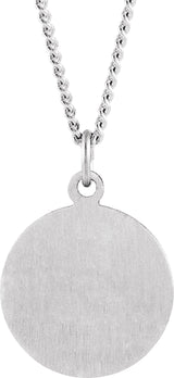 Sterling Silver 15 mm Round St. Luke Medal 18" Necklace