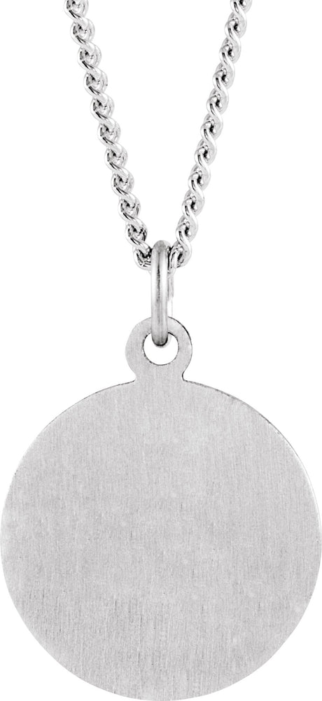 Sterling Silver 18 mm Round St. Luke Medal 18" Necklace