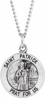 Sterling Silver  22 mm Round St. Patrick 18" Necklace