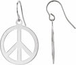 14K White Peace Sign Earrings