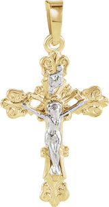 14K Yellow/White Gold 20.5x15 mm Crucifix Pendant 