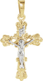 14K Yellow/White Gold 20.5x15 mm Crucifix Pendant 