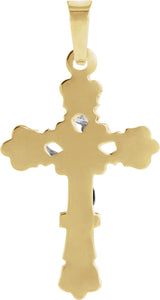 14K Yellow/White 20.5x15 mm Crucifix Pendant