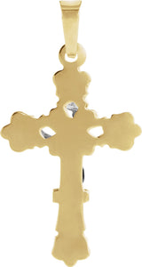 14K Yellow/White Gold 20.5x15 mm Crucifix Pendant 