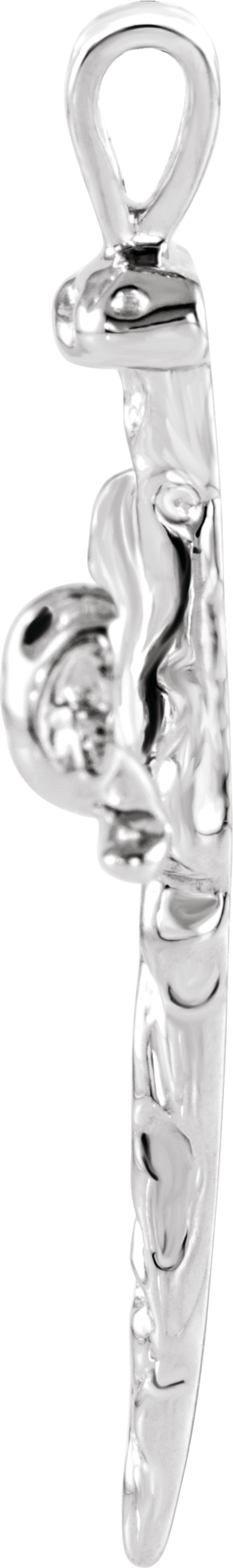 Sterling Silver Nail Design Cross Pendant