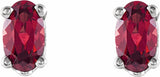 14K White Natural Mozambique Garnet Earrings