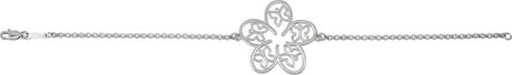 Sterling Silver Flower & Butterfly 7 1/2" Bracelet