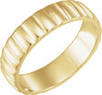 14K Yellow Gold 6 mm Grooved Half Round Band Size 7