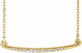 14K Yellow Gold .05 CTW Natural Diamond Curved Bar 16-18" Necklace