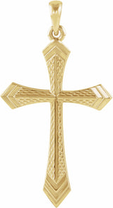 14K Yellow 32x21 mm Cross Pendant 