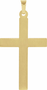 14K Yellow/White 29x19 mm Hollow Cross Pendant