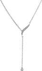 14K White 1/10 CTW Natural Diamond 16-18" Y Necklace