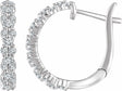 14K White Gold 5/8 CTW Natural Diamond Hoop Earrings  
