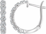 14K White Gold 5/8 CTW Natural Diamond Hoop Earrings  
