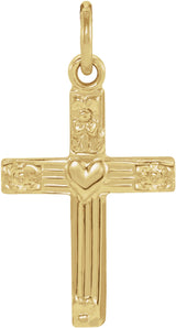 14K Yellow Youth Cross Pendant