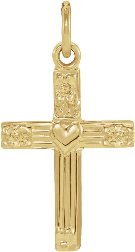 14K Yellow Youth Cross Pendant