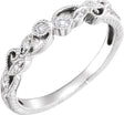 14K White .06 CTW Natural Diamond Anniversary Band Size 6