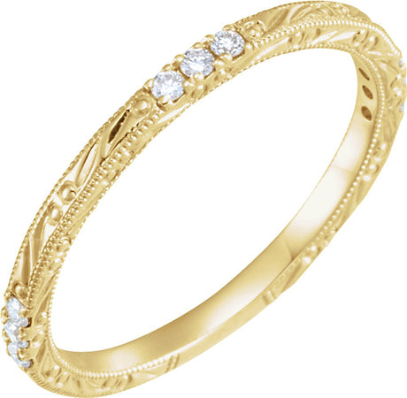 14K Yellow 1/10 CTW Natural Diamond Anniversary Band Size 6
