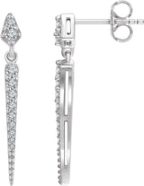 14K White 1/4 CTW Natural Diamond Spike Earrings 