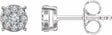 14K White Gold 1/4 CTW Natural Diamond Cluster Earrings 