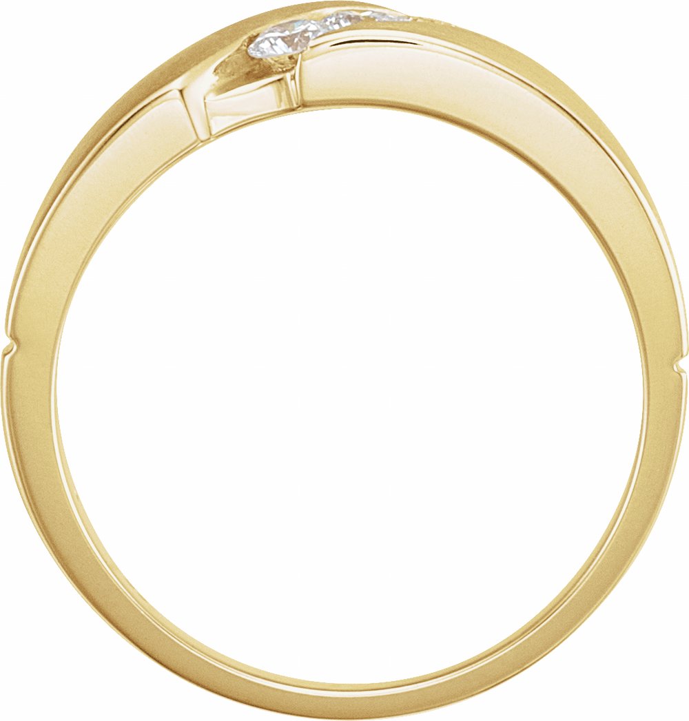 14K Yellow Gold 1/5 CTW Natural Diamond 3-Stone Band Size 6  