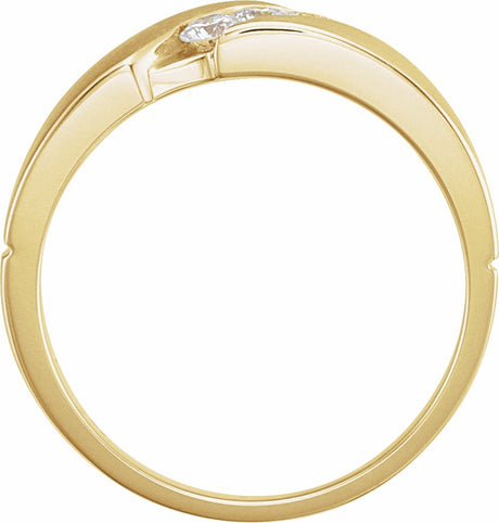 14K Yellow Gold 1/5 CTW Natural Diamond 3-Stone Band Size 6  