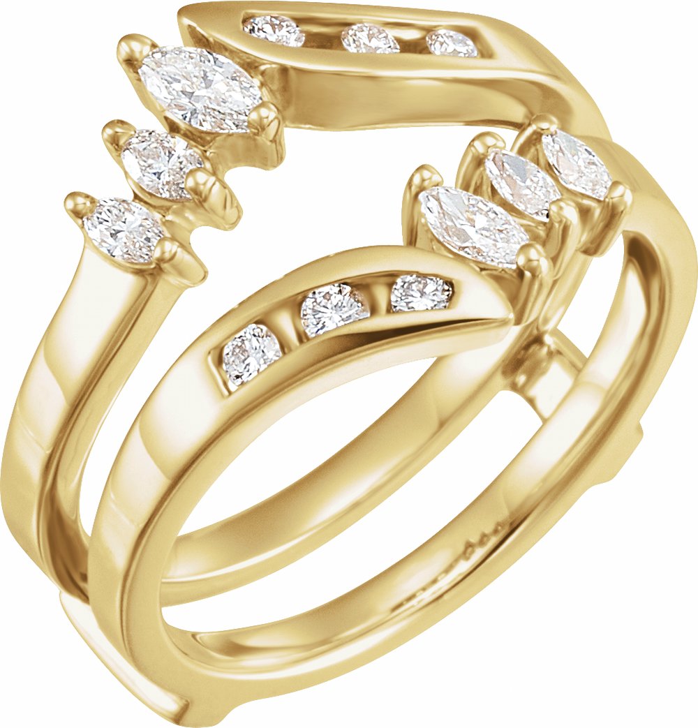 14K Yellow 1/3 CTW Natural Diamond Ring Guard 