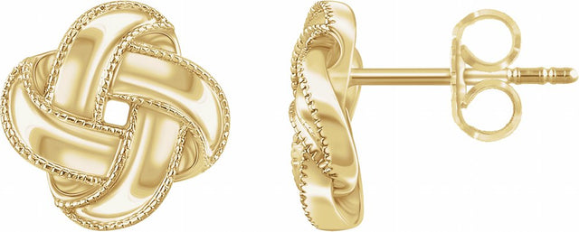 14K Yellow Knot Earrings