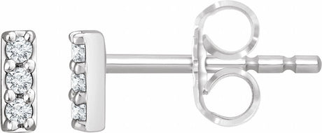 14K White Gold .05 CTW Natural Diamond Bar Earrings