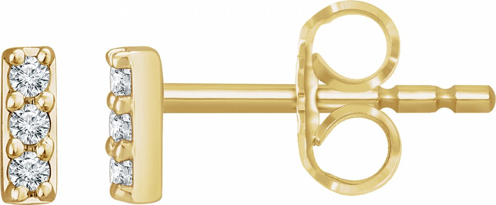 14K Yellow Gold .05 CTW Lab-Grown Diamond Bar Earrings