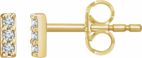 14K Yellow Gold .05 CTW Lab-Grown Diamond Bar Earrings