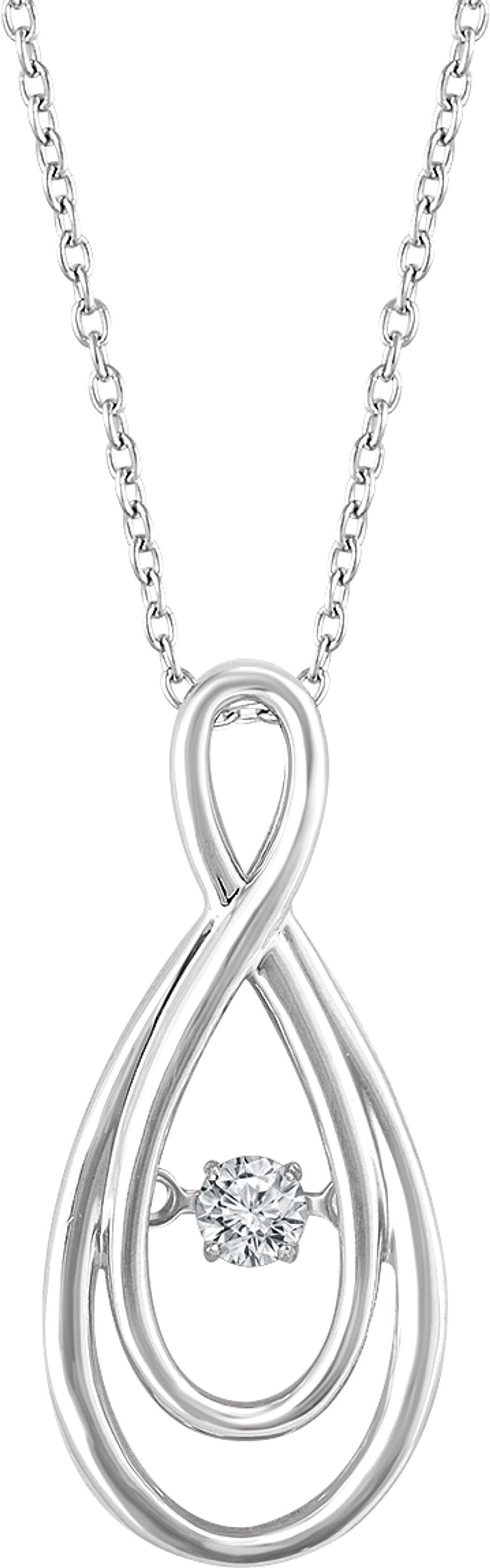 14K White Gold 1/10 CT Natural Mystara Diamond® 16-18" Necklace  