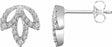 14K White Gold 1/4 CTW Natural Diamond Leaf Earrings 