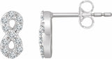 14K White Gold 1/6 CTW Natural Diamond Infinity Earrings