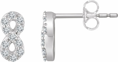 14K White Gold 1/6 CTW Natural Diamond Infinity Earrings