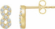 14K Yellow Gold 1/6 CTW Natural Diamond Infinity Earrings