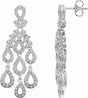 14K White Gold 7/8 CTW Natural Diamond Chandelier Earrings 