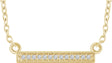 14K Yellow Gold .05 CTW Natural Diamond Bar 16-18" Necklace