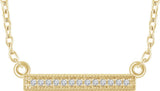 14K Yellow Gold .05 CTW Natural Diamond Bar 16-18" Necklace