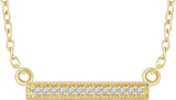 14K Yellow .05 CTW Natural Diamond Bar 16-18" Necklace