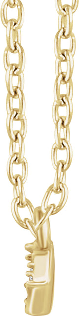 14K Yellow Gold .05 CTW Natural Diamond Bar 16-18" Necklace
