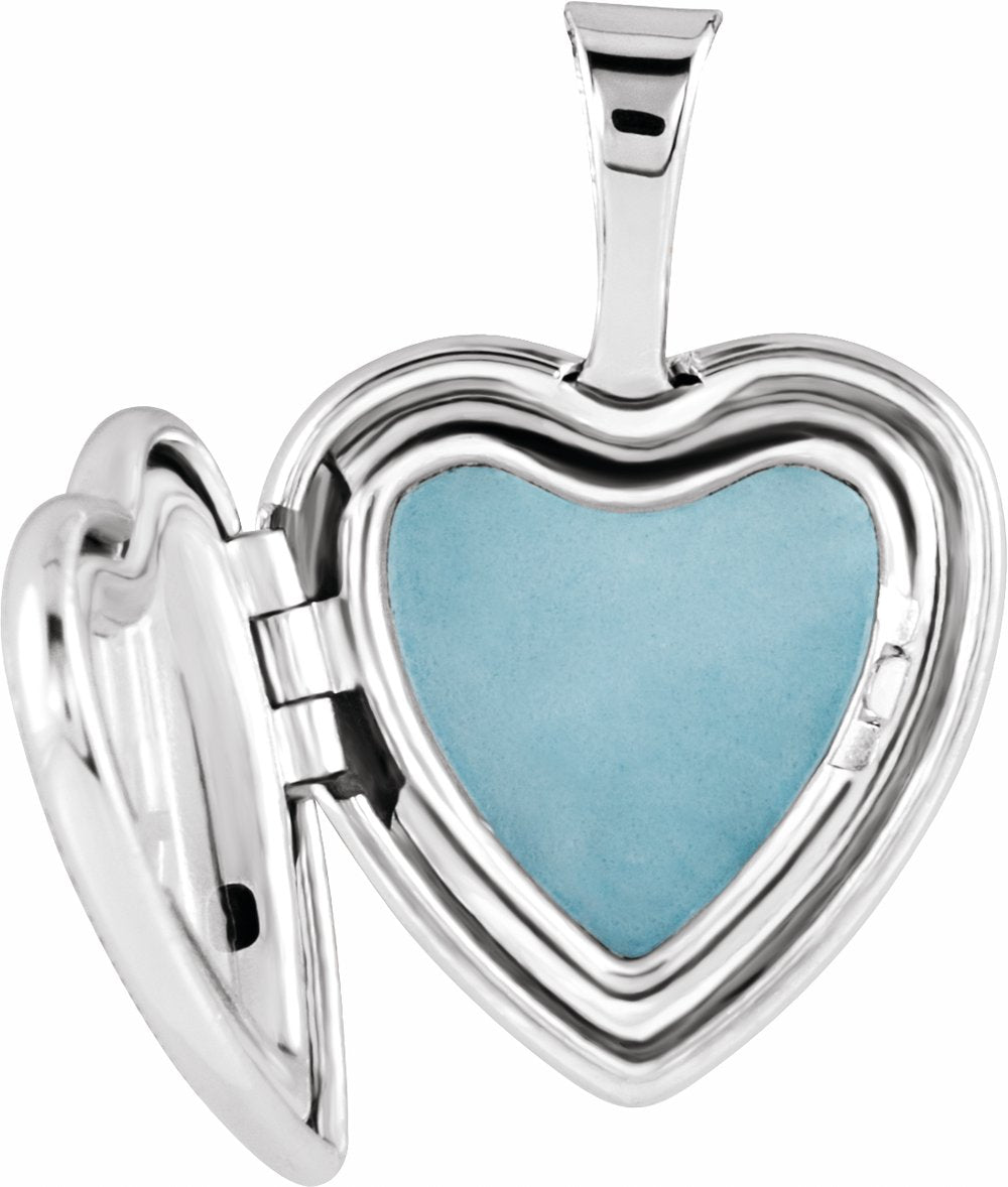 Sterling Silver Heart Locket with Cross