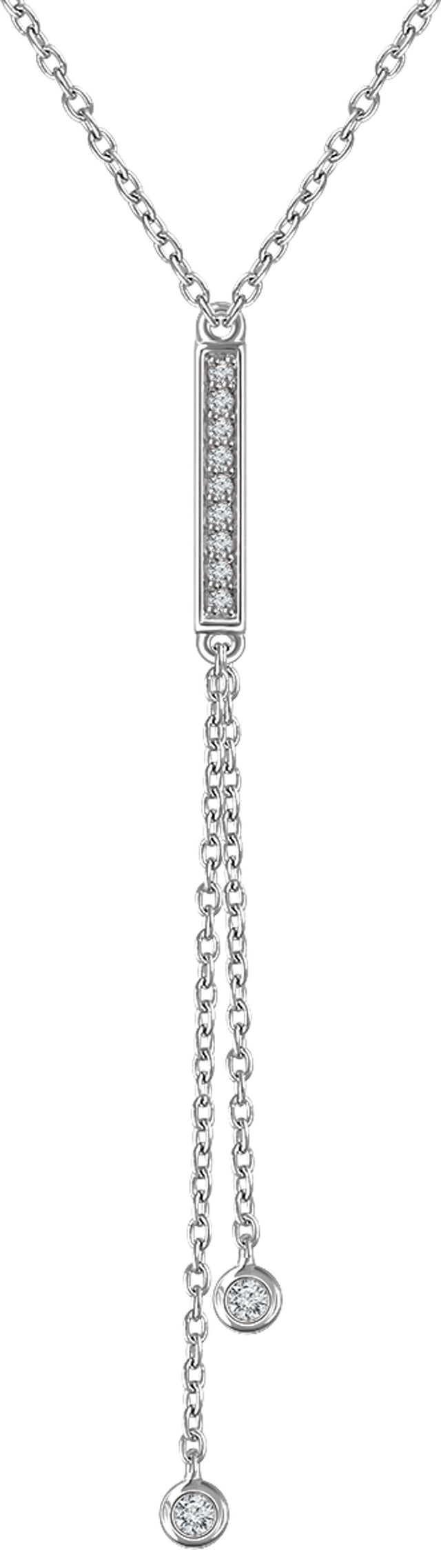 14K White Gold 1/10 CTW Natural Diamond 16-18" Y Necklace