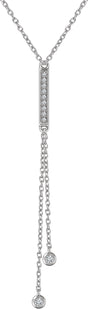 14K White Gold 1/10 CTW Natural Diamond 16-18" Y Necklace