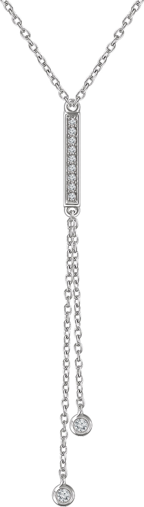 14K White Gold 1/10 CTW Natural Diamond 16-18" Y Necklace