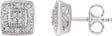 14K White 1/10 CTW Natural Diamond Cluster Earrings